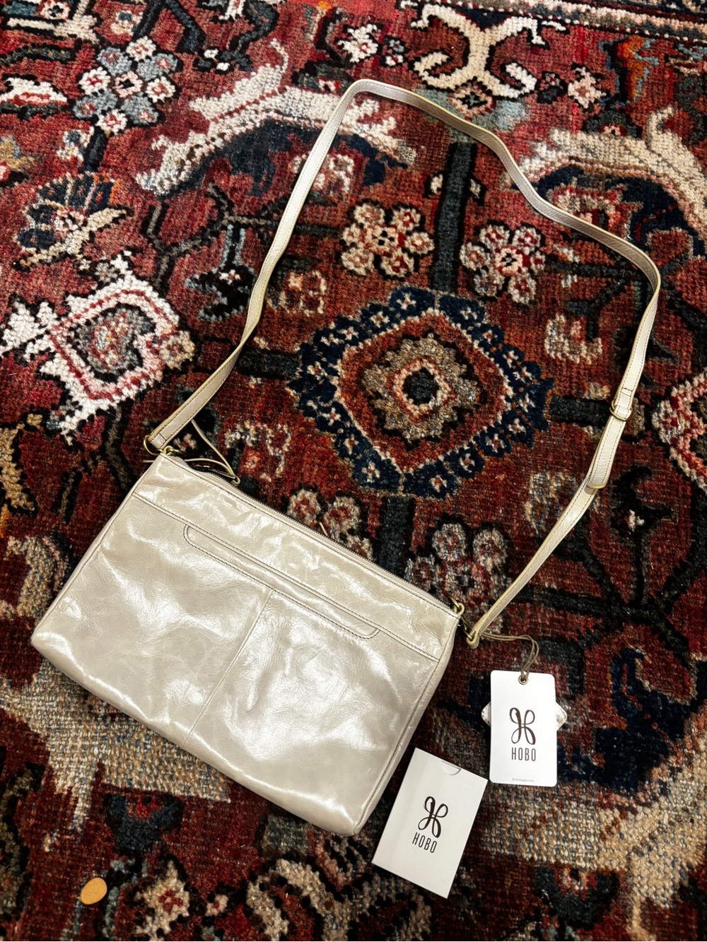 HOBO Genuine Leather Crossbody Bag Linen NWT Vintage Style VI-35594